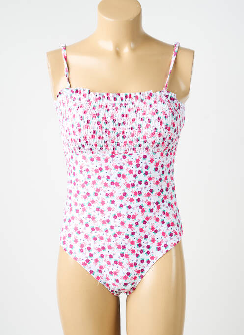 Costum de baie dintr-o singură piesă efect material satinat top sutien modelat roz MERMAID femme