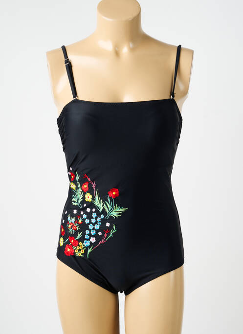 Costum de baie dintr-o singură piesă efect material satinat top sutien modelat negru VERY ZEN femme