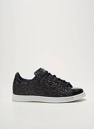 Adidași țesătură țesătură cu sclipici toc plat până la 3 cm negru VICTORIA femeie