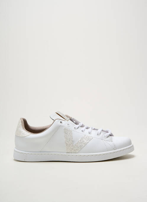 Adidași țesătură satinată toc plat până la 3 cm alb VICTORIA femme