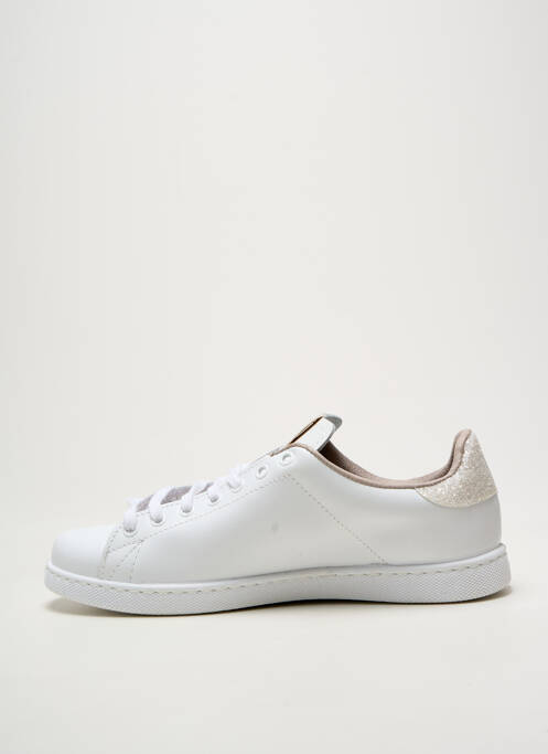 Adidași țesătură satinată toc plat până la 3 cm alb VICTORIA femme