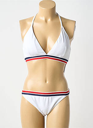 Costum de baie din două piese elasticitate sutien cu susținere înaltă și burete detașabil alb LAGON BLEU femeie