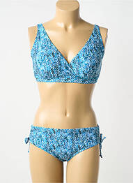 Costum de baie din două piese elasticitate sutien cu susținere înaltă și burete detașabil albastru LAGON BLEU femeie