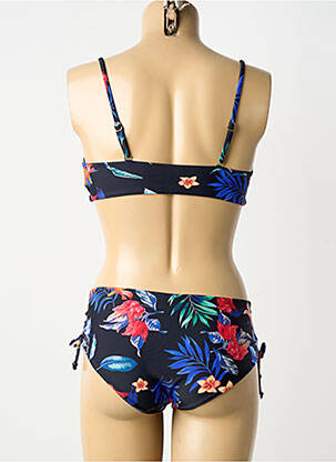 Costum de baie din două piese elasticitate sutien cu susținere înaltă și burete detașabil negru HIBIKINI femeie