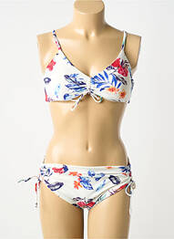 Costum de baie din două piese elasticitate sutien cu susținere înaltă și burete detașabil alb HIBIKINI femme