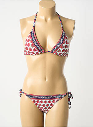 Costum de baie din două piese elasticitate sutien cu susținere înaltă și burete detașabil roșu LAGON BLEU femme