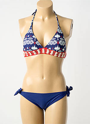 Costum de baie din două piese elasticitate sutien cu susținere înaltă și burete detașabil albastru VERY ZEN femeie