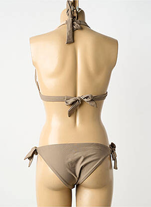 Costum de baie din două piese elasticitate sutien cu susținere înaltă și burete detașabil maro HIBIKINI femeie