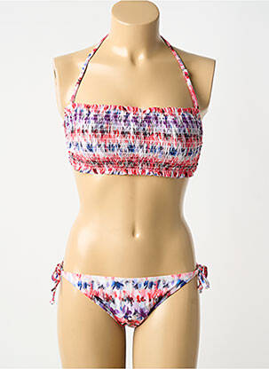 Costum de baie din două piese elasticitate sutien cu susținere înaltă și burete detașabil roz POWER FLOWER femeie