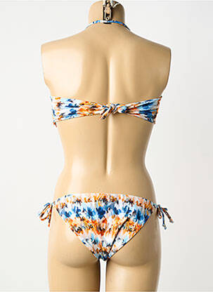 Costum de baie din două piese elasticitate sutien cu susținere înaltă și burete detașabil portocalie POWER FLOWER femeie