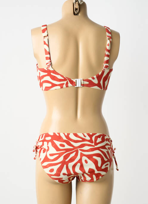 Costum de baie din două piese elasticitate sutien balconet cu decolteu înalt portocaliu LAGON BLEU femme