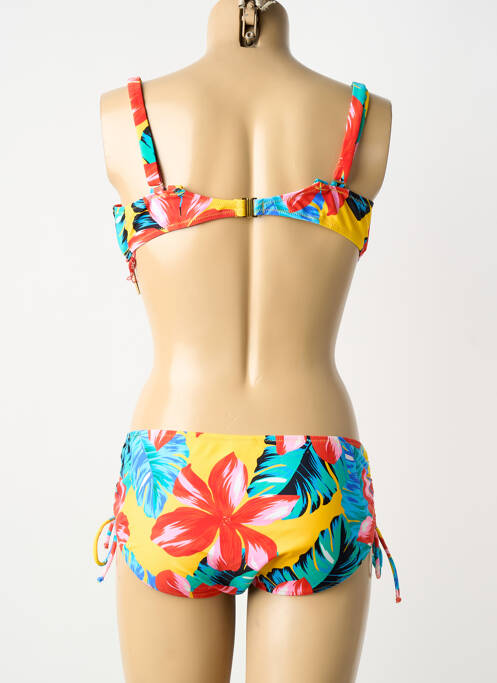 Costum de baie din două piese elasticitate top sutien modelat galben FEI femme