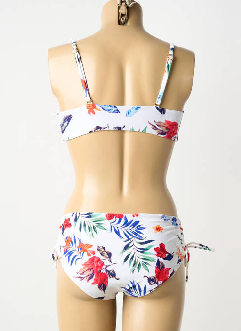 Costum de baie din două piese elasticitate sutien cu susținere înaltă și burete detașabil alb HIBIKINI femme