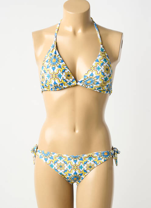 Costum de baie din două piese elasticitate sutien cu susținere înaltă și burete detașabil galben VIOLETTA femme