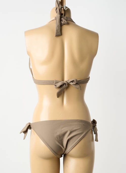 Costum de baie din două piese elasticitate sutien cu susținere înaltă și burete detașabil maro HIBIKINI femme