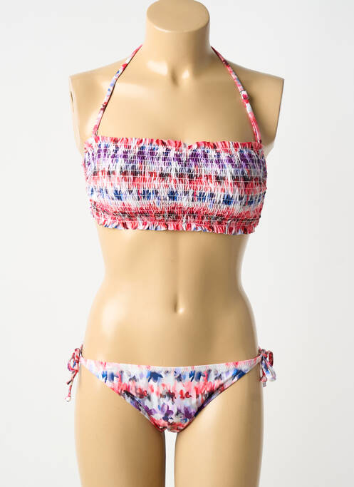 Costum de baie din două piese elasticitate sutien cu susținere înaltă și burete detașabil roz POWER FLOWER femme