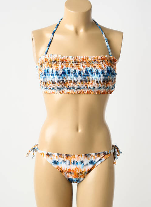 Costum de baie din două piese elasticitate sutien cu susținere înaltă și burete detașabil portocaliu POWER FLOWER femme