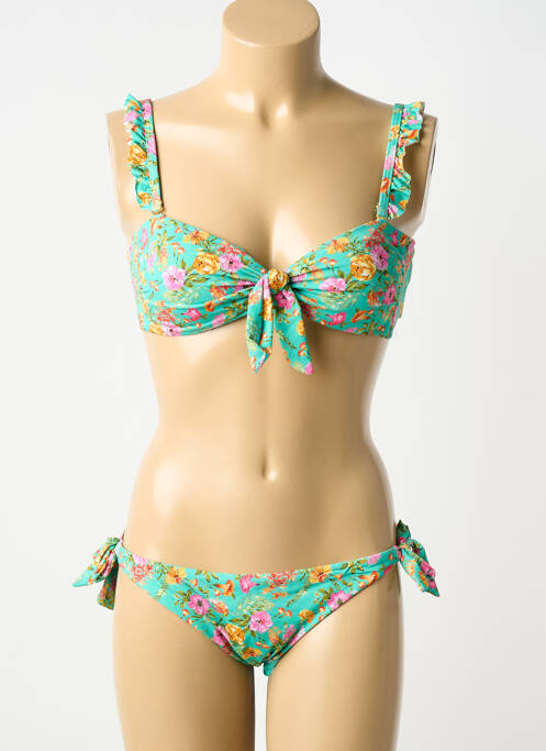 Costum de baie din două piese elasticitate sutien cu susținere înaltă și burete detașabil verde SWEET SECRET femme