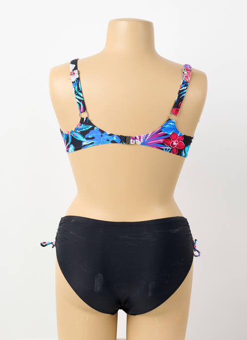 Costum de baie din două piese elasticitate sutien balconet cu decolteu înalt negru VERY ZEN femme