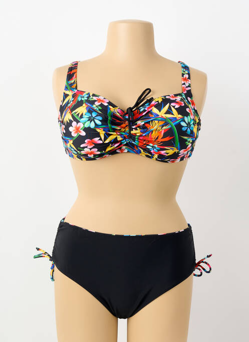 Costum de baie din două piese elasticitate sutien cu susținere înaltă și burete detașabil negru KATIA femme