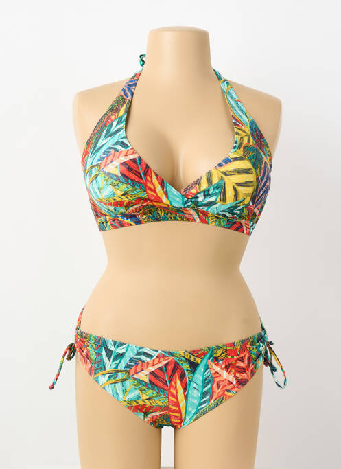 Costum de baie din două piese elasticitate sutien cu susținere înaltă și burete detașabil verde LAGON BLEU femme