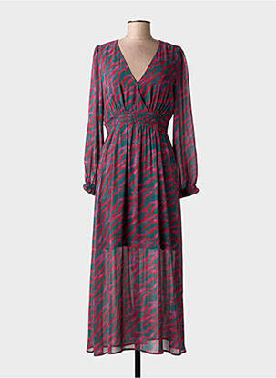 Rochie lungă mâneci lungi mâneci lungi verde MAJOLICA femeie