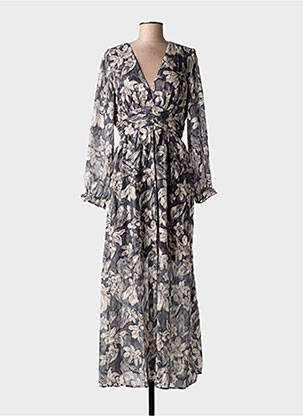 Rochie lungă mâneci lungi mâneci lungi gri BY ONE femeie