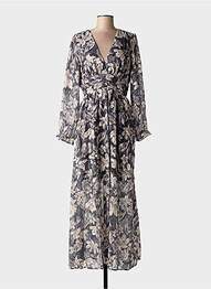 Rochie lungă mâneci lungi mâneci lungi gri BY ONE femme