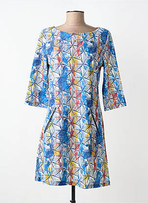 Rochie midi mâneci lungi mâneci lungi albastru VEGAS femeie