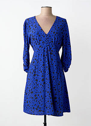 Rochie midi țesătură crep mâneci lungi albastru INSPIRATION STUDIO femeie