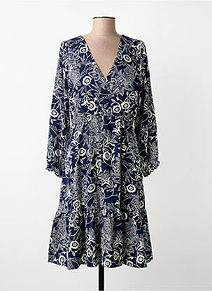 Rochie midi croială fluidă mâneci lungi albastru INSPIRATION STUDIO femeie