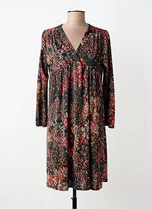 Rochie midi imprimeu floral mâneci lungi negru RENATTO BENE femeie