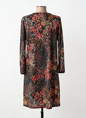 Rochie midi imprimeu floral mâneci lungi negru RENATTO BENE femeie