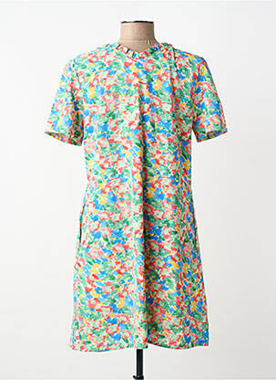 Rochie midi croială fluidă mâneci scurte verde INSPIRATION STUDIO femeie