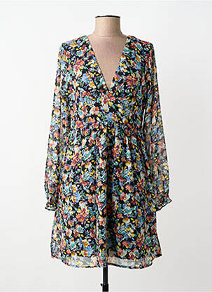 Rochie midi imprimeu floral mâneci lungi negru IKOONE&BIANKA femeie