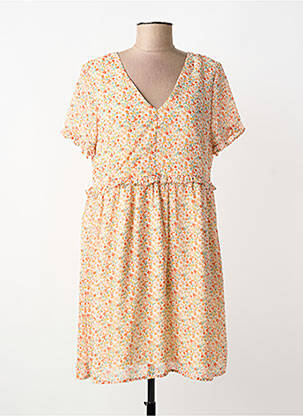 Rochie midi imprimeu floral mâneci scurte portocalie INSPIRATION STUDIO femeie
