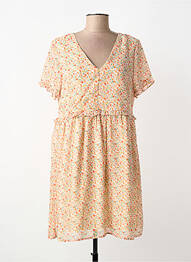 Rochie midi imprimeu floral mâneci scurte portocaliu INSPIRATION STUDIO femeie