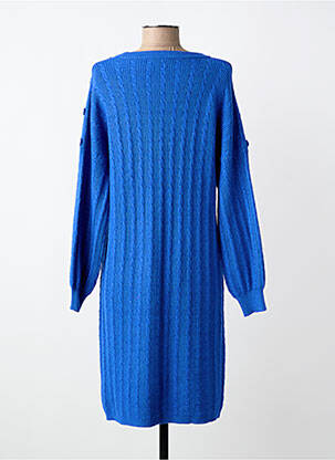 Rochie pulover croială dreaptă mâneci lungi albastru WORLD FASHION femeie