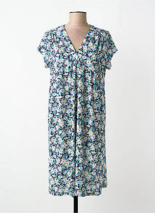 Rochie midi imprimeu floral mâneci scurte albastru RENATTO BENE femeie