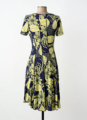 Rochie midi imprimeu floral mâneci scurte albastru MASQUENADA femeie