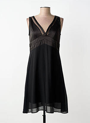 Rochie midi croială fluidă fără mâneci negru A BELLE femeie