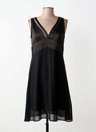 Rochie midi croială fluidă fără mâneci negru A BELLE femeie