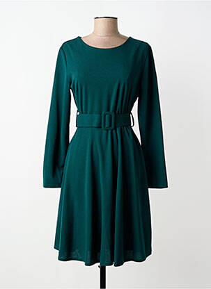 Rochie midi croială fluidă mâneci lungi verde MADISON femeie