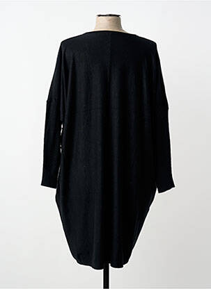 Rochie pulover strânsă pe partea de jos mâneci lungi negru WORLD FASHION femeie