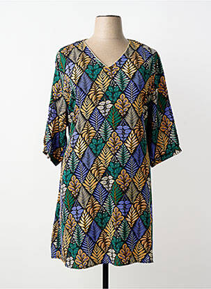 Rochie midi imprimeu fantezie mâneci lungi negru CHRISTY femeie