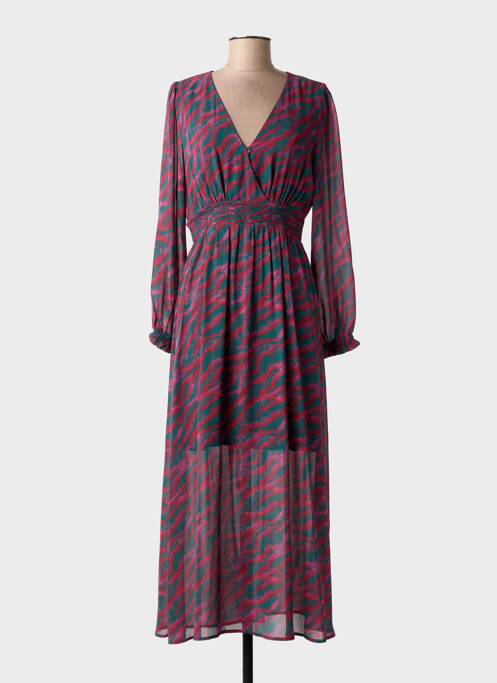 Rochie lungă mâneci lungi mâneci lungi verde MAJOLICA femme