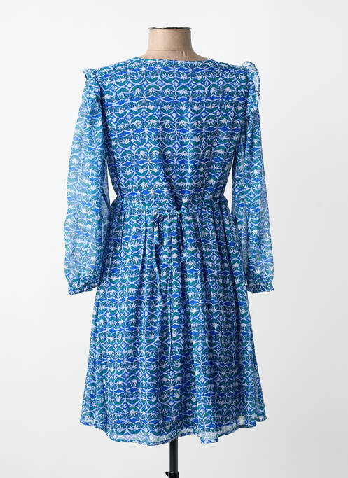 Rochie midi croială fluidă mâneci lungi albastru MAJOLICA femme