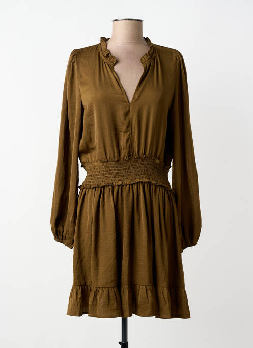 Rochie midi croială fluidă mâneci lungi maro PEACE N'LOVE femme