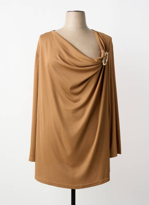 Tunică mâneci lungi guler rotund maro 2W PARIS femme