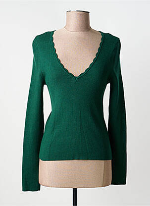 Pulover guler în v mâneci lungi verde MAJOLICA femeie